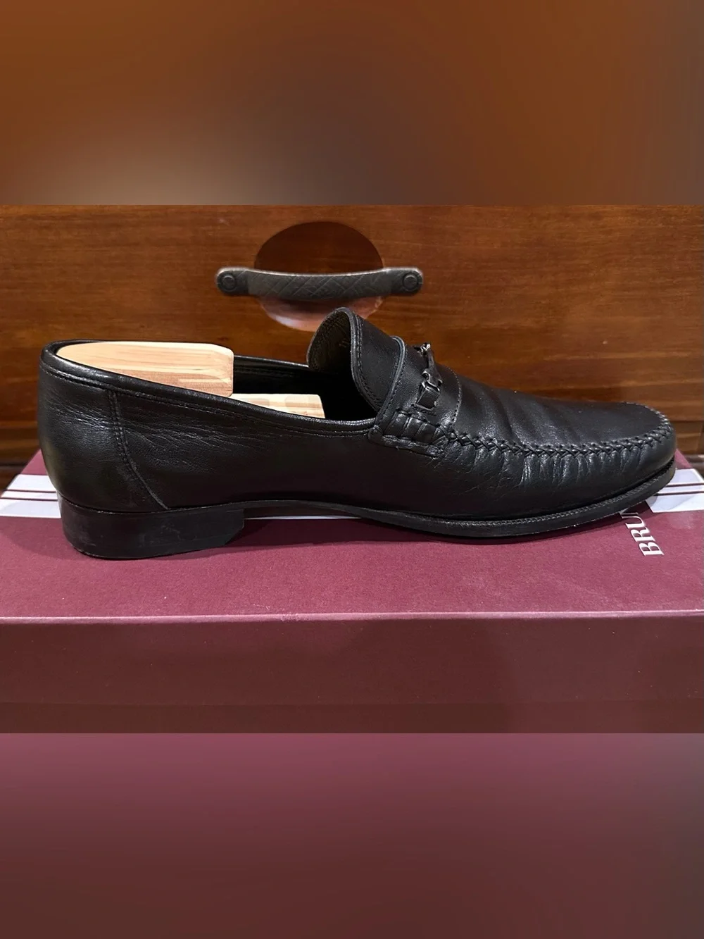 Bruno Magli Men's Black Leather Bit Moccasin Loafers 11.5